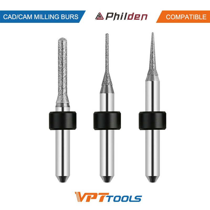 Fraises CAD/CAM SYKATOOLS compatibles Philden — photo de la gamme