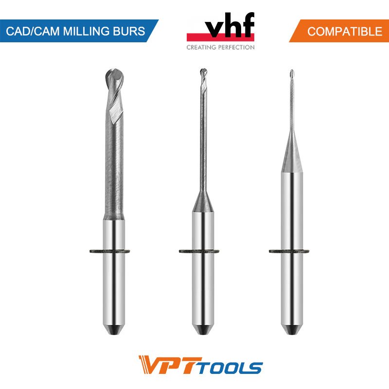 Fraises CAD/CAM SYKATOOLS compatibles VHF — photo de la gamme