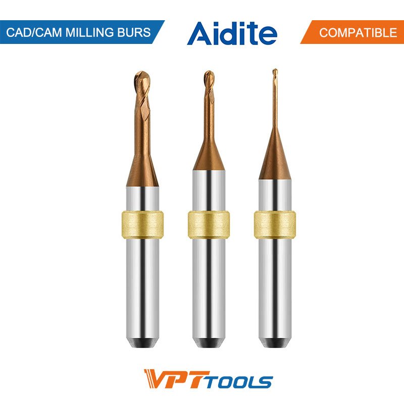 Fraises CAD/CAM SYKATOOLS compatibles Aidite — photo de la gamme