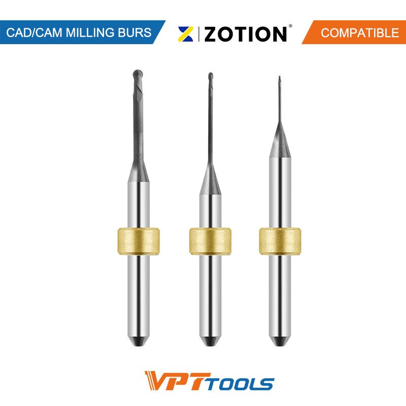 Fraises CAD/CAM SYKATOOLS compatibles Zotion — photo de la gamme