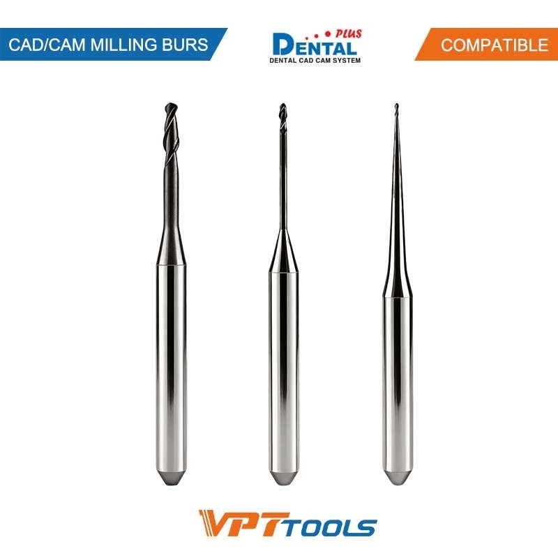 Fraises CAD/CAM SYKATOOLS compatibles Dental Plus — photo de la gamme