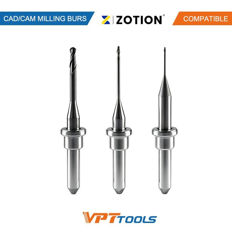 Fraises CAD/CAM SYKATOOLS compatibles Zotion — photo de la gamme