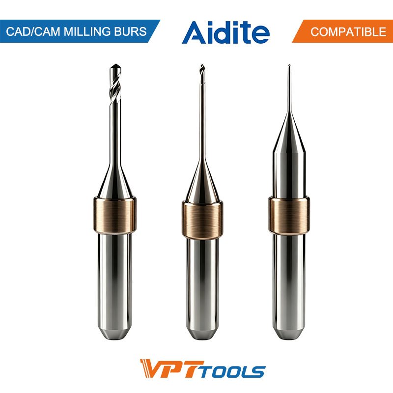 Fraises CAD/CAM SYKATOOLS compatibles Aidite — photo de la gamme