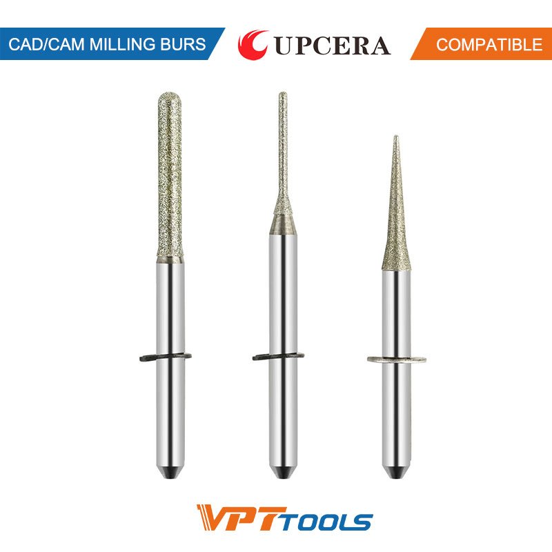Fraises CAD/CAM SYKATOOLS compatibles Upcera — photo de la gamme