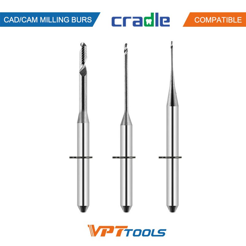 Fraises CAD/CAM SYKATOOLS compatibles Cradle — photo de la gamme