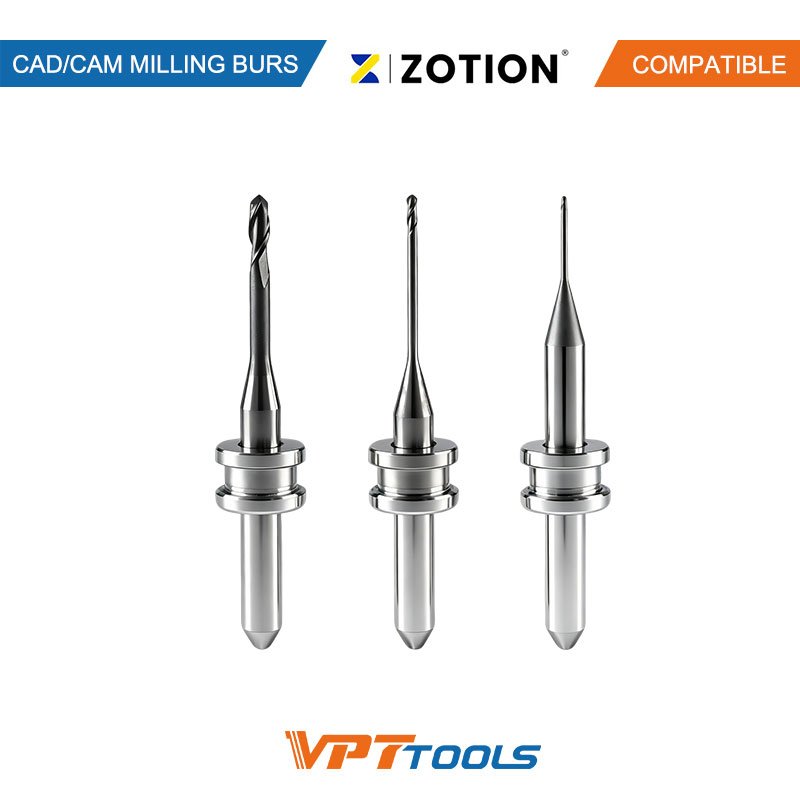 Fraises CAD/CAM SYKATOOLS compatibles Zotion — photo de la gamme