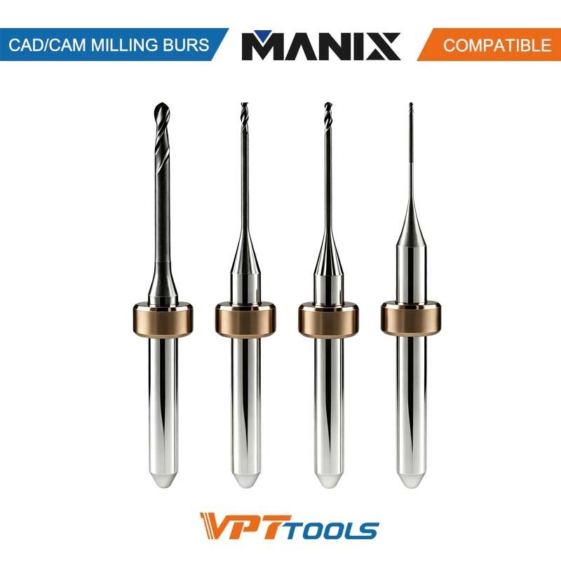 Fraises CAD/CAM SYKATOOLS compatibles Manix — photo de la gamme