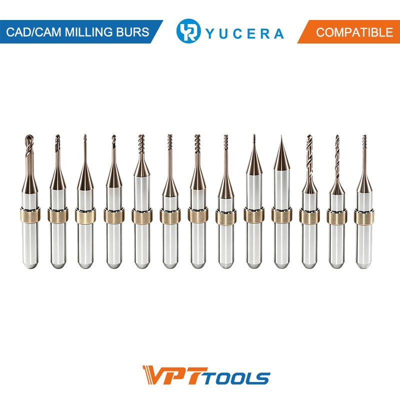 Fraises CAD/CAM SYKATOOLS compatibles Yucera — photo de la gamme