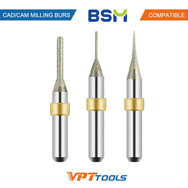 Fraises CAD/CAM SYKATOOLS compatibles BSM — photo de la gamme