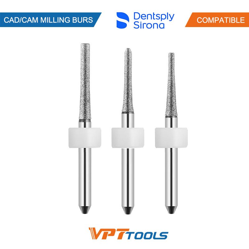 Fraises CAD/CAM SYKATOOLS compatibles Sirona — photo de la gamme