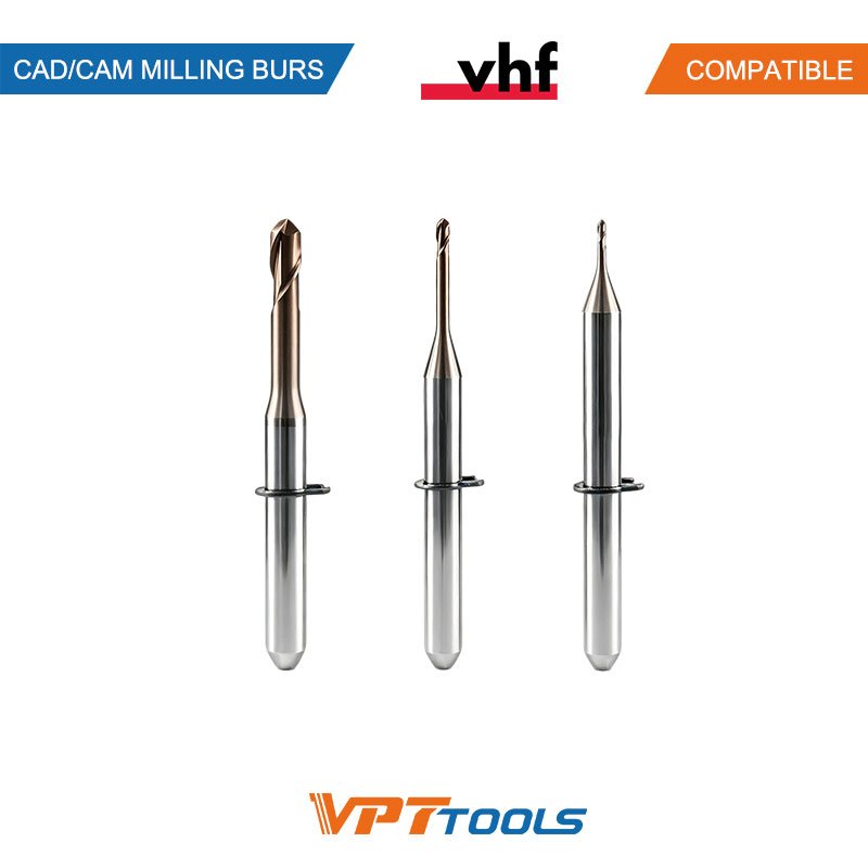 Fraises CAD/CAM SYKATOOLS compatibles VHF — photo de la gamme