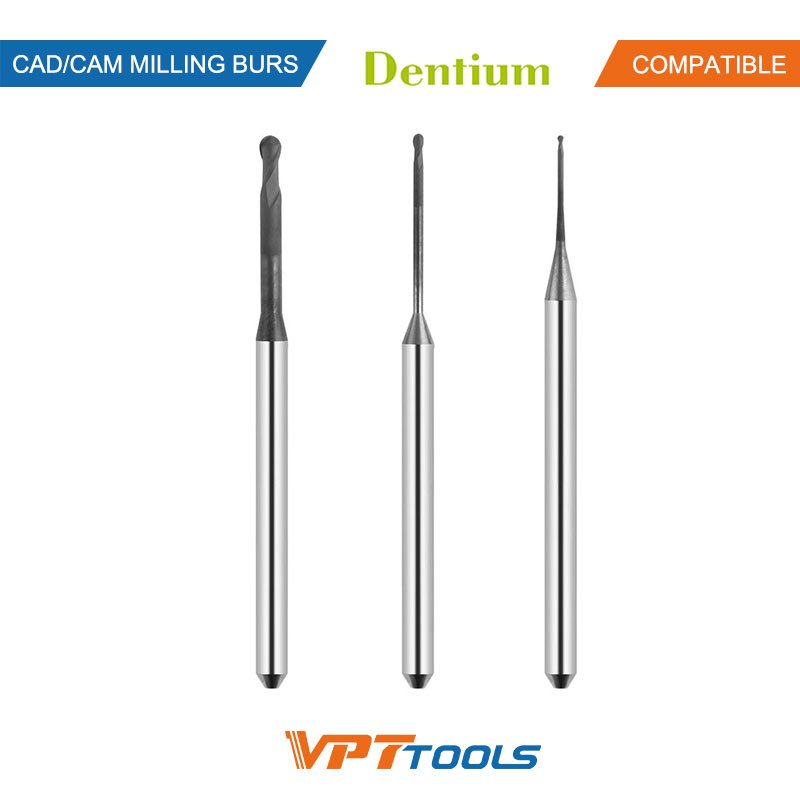Fraises CAD/CAM SYKATOOLS compatibles Dentium — photo de la gamme