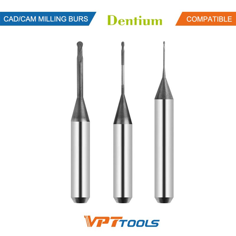 Fraises CAD/CAM SYKATOOLS compatibles Dentium — photo de la gamme