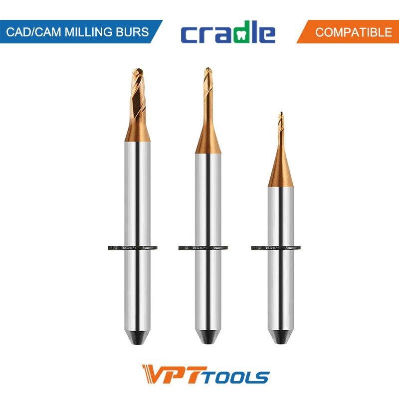 Fraises CAD/CAM SYKATOOLS compatibles Cradle — photo de la gamme