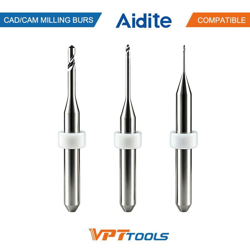 Fraises CAD/CAM SYKATOOLS compatibles Aidite — photo de la gamme