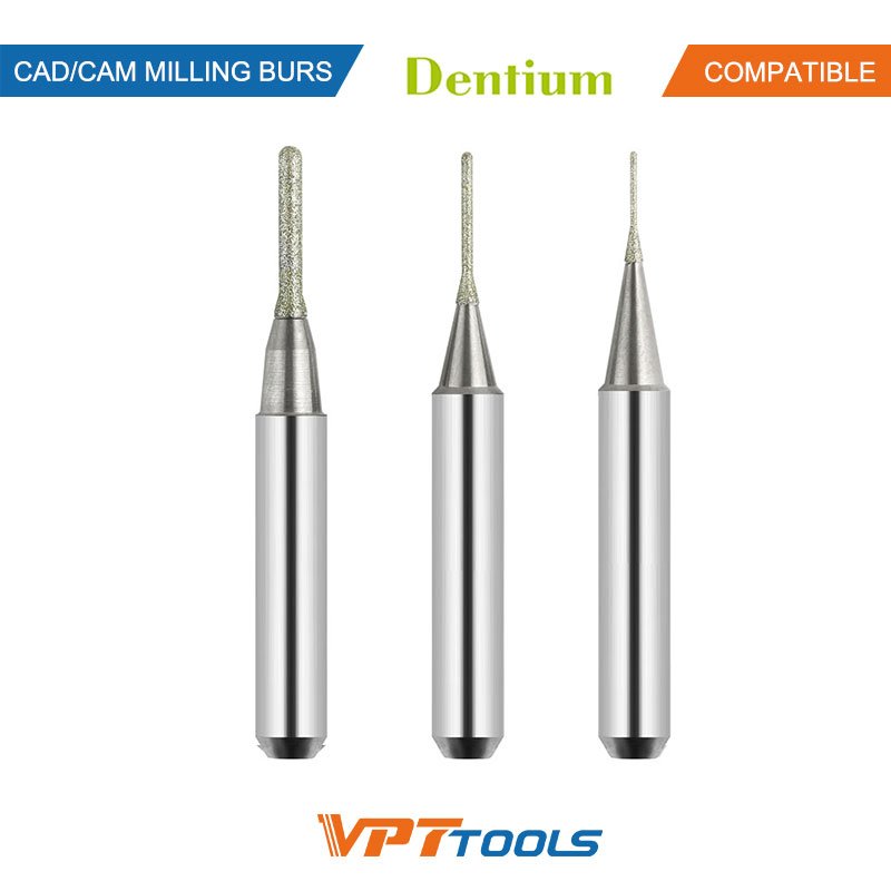 Fraises CAD/CAM SYKATOOLS compatibles Dentium — photo de la gamme
