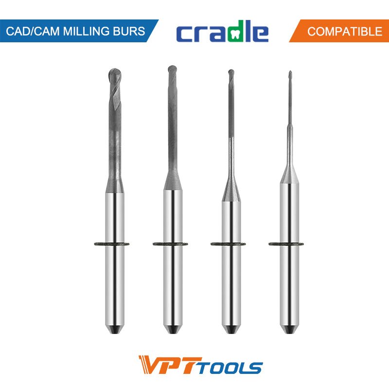 Fraises CAD/CAM SYKATOOLS compatibles Cradle — photo de la gamme
